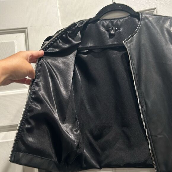 FBZ Black Faux Leather Jacket, Girls Size Large - Picture 8 of 12